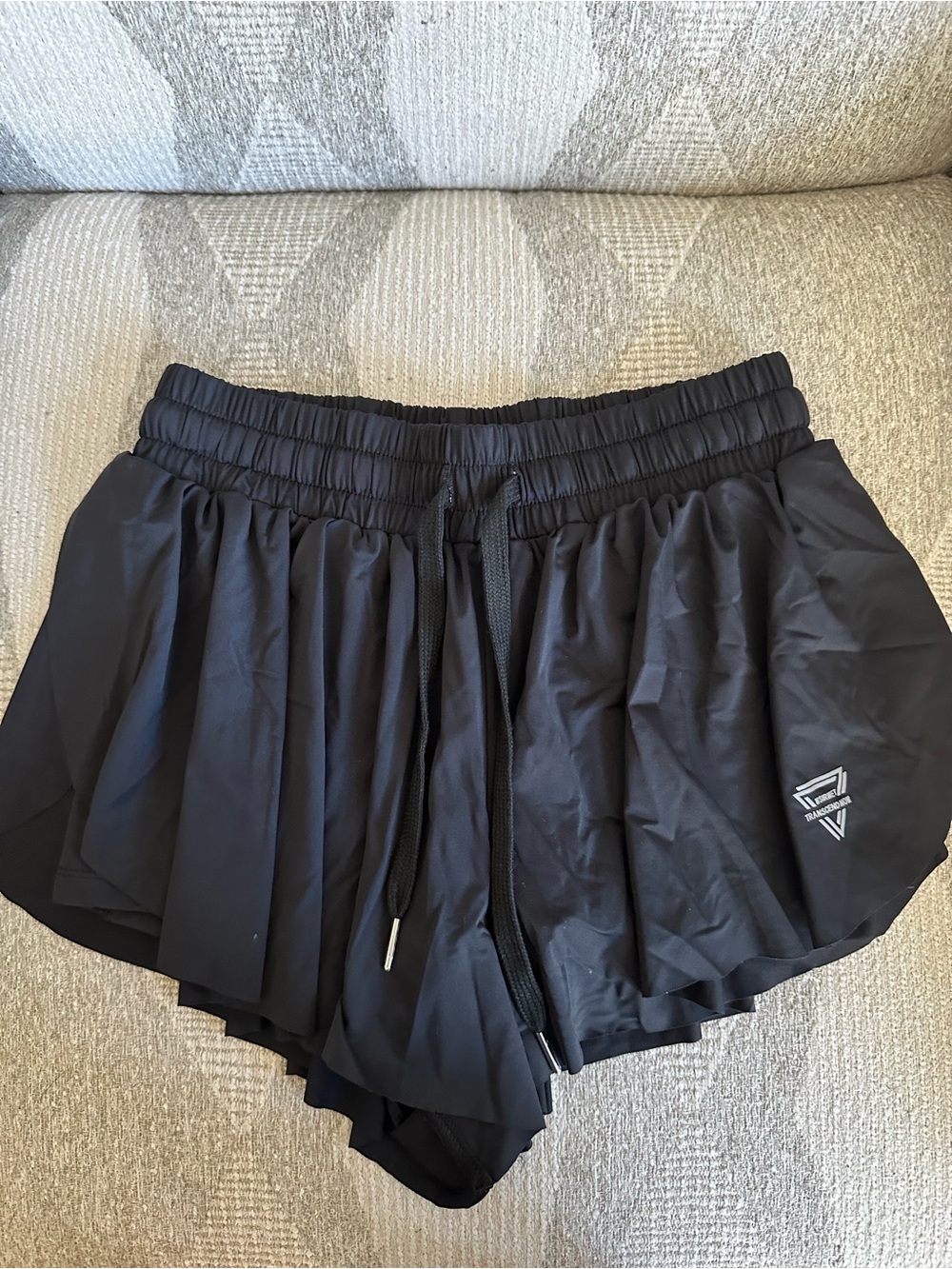 Black Women's Athletic Shorts with Drawstring